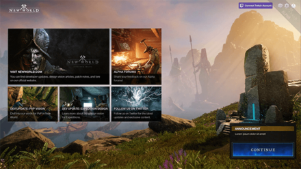 New World - Main Menu