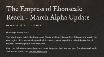 New World - The Empress of Ebonscale Reach Release Date