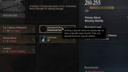 New World - Using Special Resources