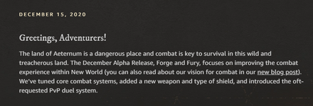New World Forge & Fury Release Date