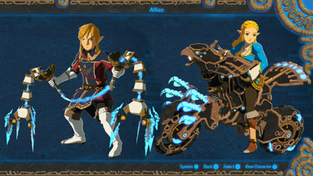 Hyrule Warriors Age of Calamity - Master Cycle for Zelda and Flail for Link