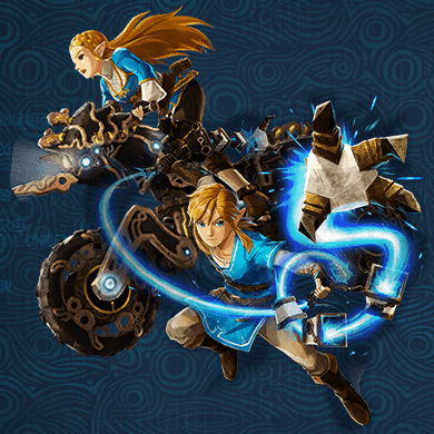 Hyrule Warriors Age of Calamity - Link with Flail & Zelda with Master Cycle