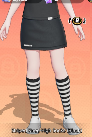 Striped Knee-High Socks (Black) Preview
