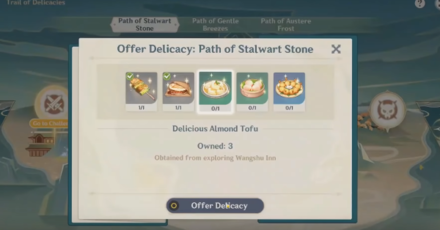Genshin - Trails of Delicacies - Offer Dishes for Buffs