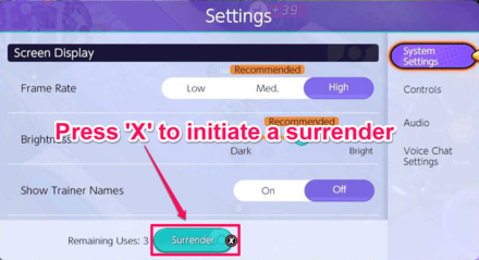 How to Surrender - Press X to initiate Surrender