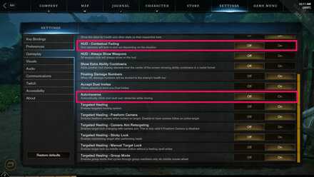 New World Quality of Life Settings