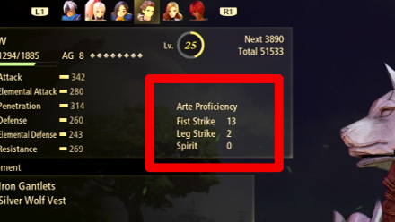Tales of Arise - Artes Proficiency