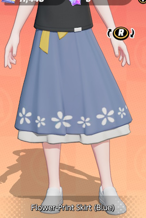 Flower-Print Skirt (Blue) Preview