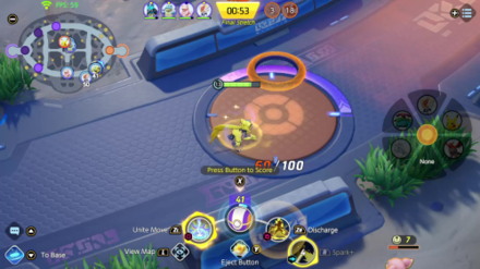 Pokemon UNITE - Zeraora Attempting to Score Points