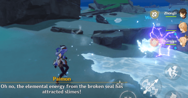 Genshin - Eye of Watatsumi - Use Elemental Attacks on the Eye