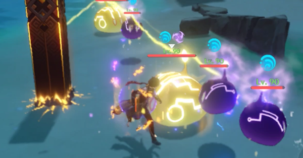 Genshin - Eye of Watatsumi - Defeat the Electro Slimes