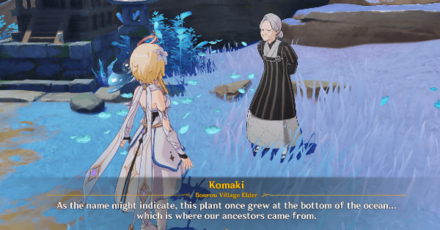 Genshin - Divine Plant of the Depths - Talk to Komaki
