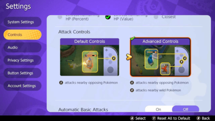 Pokemon UNITE - List of Settings