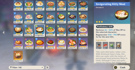 Genshin - Neko is a Cat Shrine Recipe - Invigorating Kitty Meal