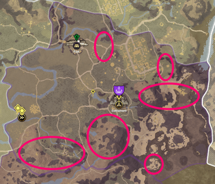 New World - Windward Map Iron Vein Locations