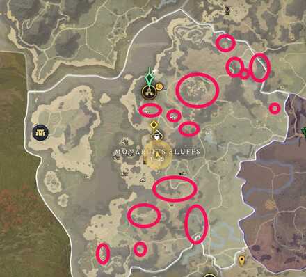 Monarch Bluff Silver Vein Locations