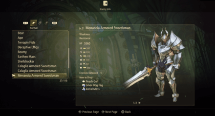 Tales of Arise - Menancia Armored Swordsman Info