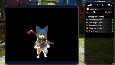 MH Rise - Fight Type Palico Equipped Moves