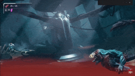 Metroid Dread - Corpious - Tail Attack (Plunge).gif