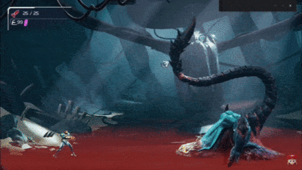 Metroid Dread - Corpious - Tail Attack (Swish).gif