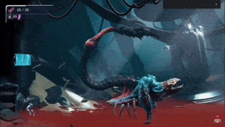 Metroid Dread - Corpious - Tail Attack (Slam).gif