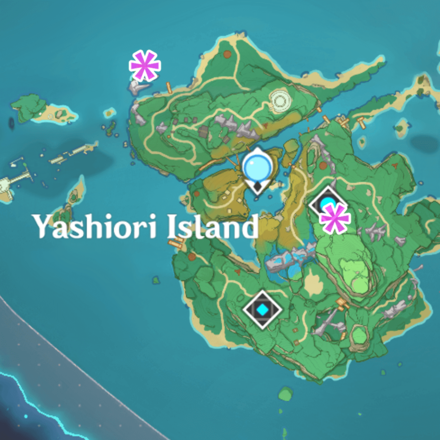 Inazuma - Yashiori Island Cube Device Locations