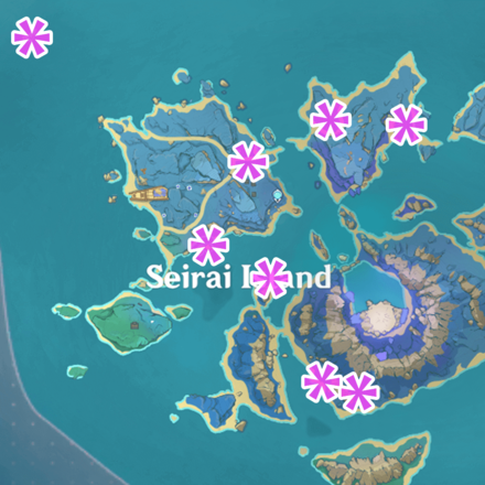 Inazuma - Seirai Island Cube Device Locations