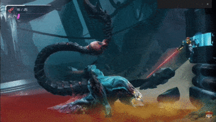 Metroid Dread - Corpious - Charge Attack.gif