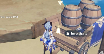 Genshin - Investigate the three items in the Fatui camp