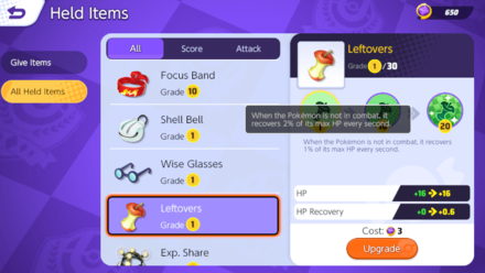 Pokemon UNITE - Check Upgrade Effects for Mobile