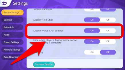 Pokemon UNITE - How to Turn on Voice Chat for Mobile - Toggle Display Voice Chat Settings in the Systems Settings