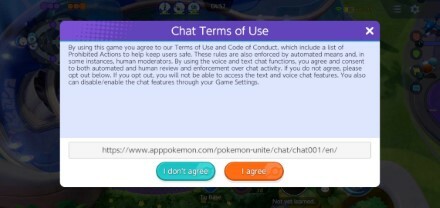 Pokemon UNITE - How to Turn on Voice Chat for Mobile - Chat Terms of Use