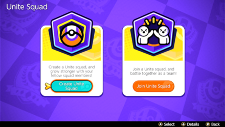 Pokemon UNITE - Choose Create Unite Squad