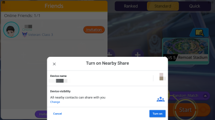 Pokemon UNITE - Nearby Share