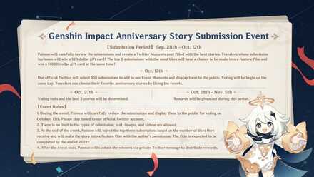 Genshin Impact - Anniversary Story Submission Event