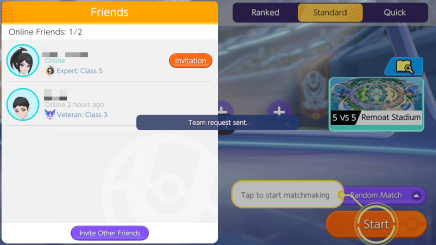 Pokemon UNITE - How to Invite Friends on Mobile - Select a Friend to Invite