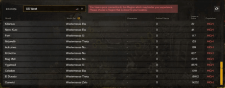 New World - Server Population