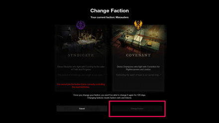 Changing faction