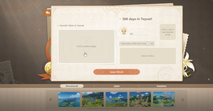 Genshin - A Message in Time Select A Memorable Place in Teyvat