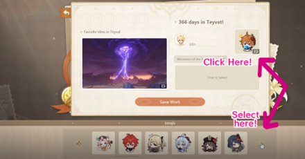 Genshin - A Message in Time Select A Sticker