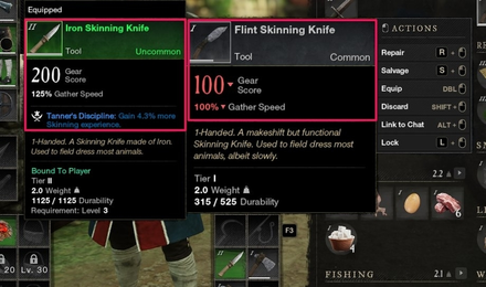 New World Upgrade Skinning Knife