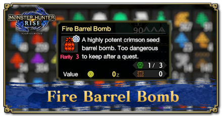 Monster Hunter Rise (MH Rise) - Fire Barrel Bomb Banner