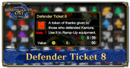 Monster Hunter Rise (MH Rise) - Defender Ticket 8 Banner