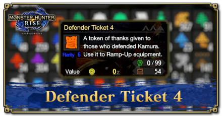 Monster Hunter Rise (MH Rise) - Defender Ticket 4 Banner