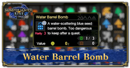 Monster Hunter Rise (MH Rise) - Water Barrel Bomb Banner