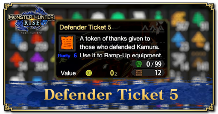 Monster Hunter Rise (MH Rise) - Defender Ticket 5 Banner