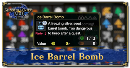 Monster Hunter Rise (MH Rise) - Ice Barrel Bomb Banner