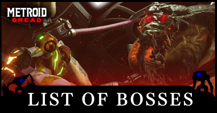 Metroid Dread Top Image List of Bosses