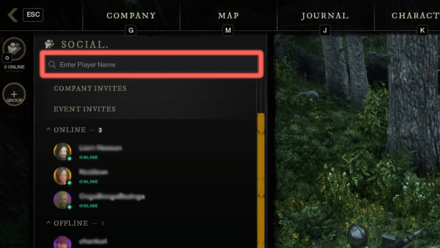 New World - Search for Friend Names