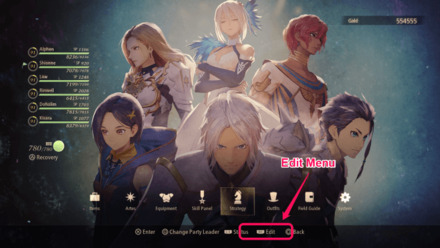 Tales of Arise - Edit Menu